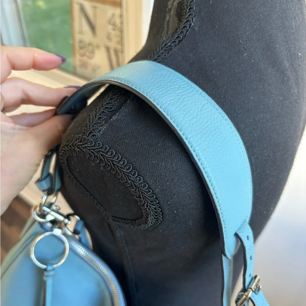 Coach Leather Sutton Hobo Shoulder Bag blue boho timeless versatile classic chic